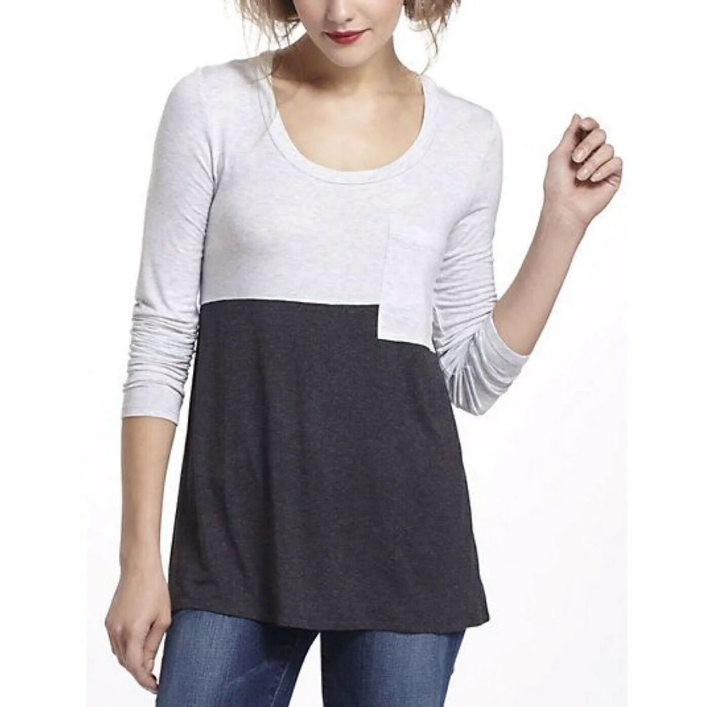 Anthropologie Bordeaux Duo Block Top